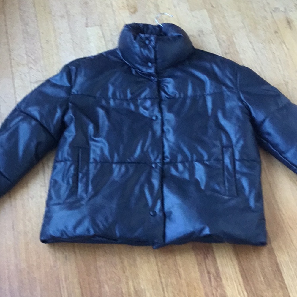 Urban Outfitters Faux Leather Puffer Jacket
